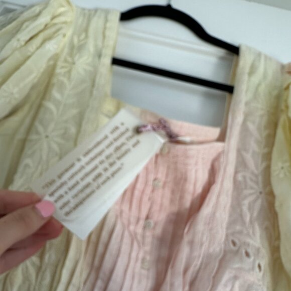 NWT LoveShackFancy Tomasina Mini Dress Tie Dye Multi Embroidered Size Medium - Picture 5 of 11